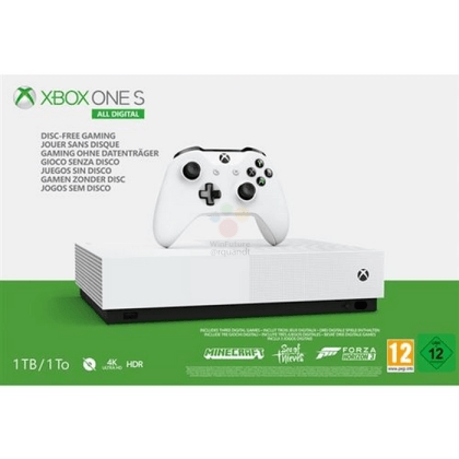 Xbox One S无光驱版发售细节曝光：售价更低、预装三款大作