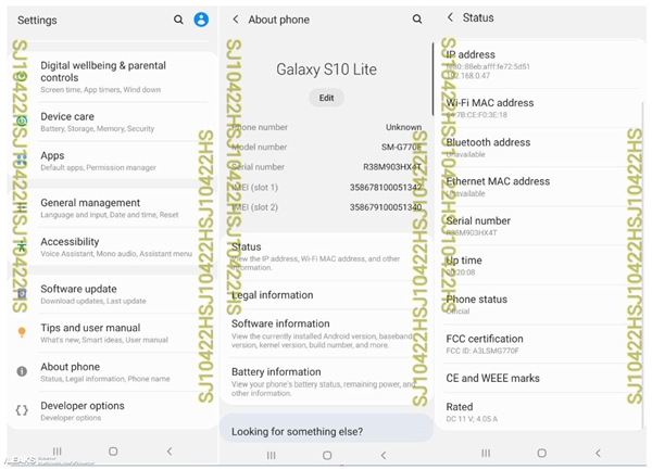 Galaxy S10 LiteͨFCC֤855+4500mAh