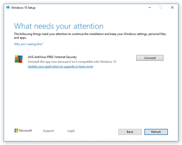 Windows 10 v1909ݹ棺ϰAvast/AVGɱжغ