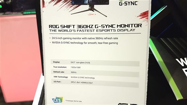 NVIDIAƳG-Sync Esports羺ʾ360Hzˢʡ˶ROG׷