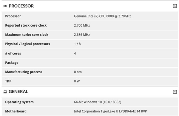 Intel 10nm+ Tiger Lakeأ׼Ƶʷ2.7GHz