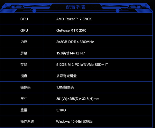 7 3700XʼǱ 2070׷+144Hz9999