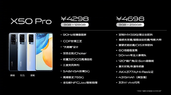 vivoX50/X50 Pro 5Gֻ״΢̨60佹3498Ԫ