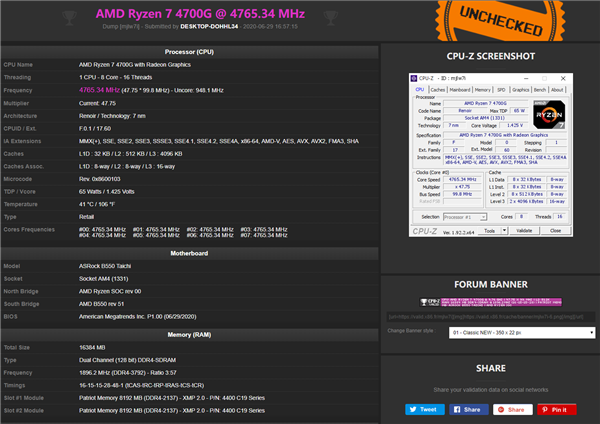 AMD 7nm˺7 4700G䳬4.8GHz¶Ƚ41