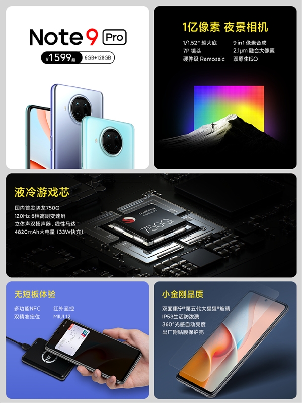 3ǧǿգ1599ԪRedmi Note 9 Proһء120Hz LCD