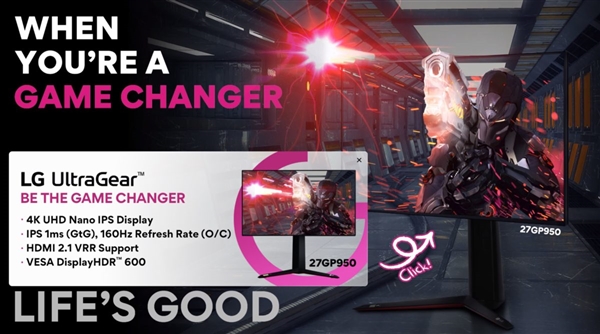 LG׿4K 160Hzʾ27GP950IPS塢HDMI 2.1ӿ