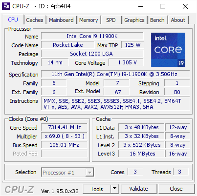 ҽi9-11900Kŭ7.3GHz