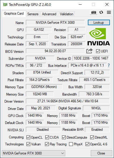 GPU-Z 2.40.0֧3080Ti3070TiRTX30 LHR