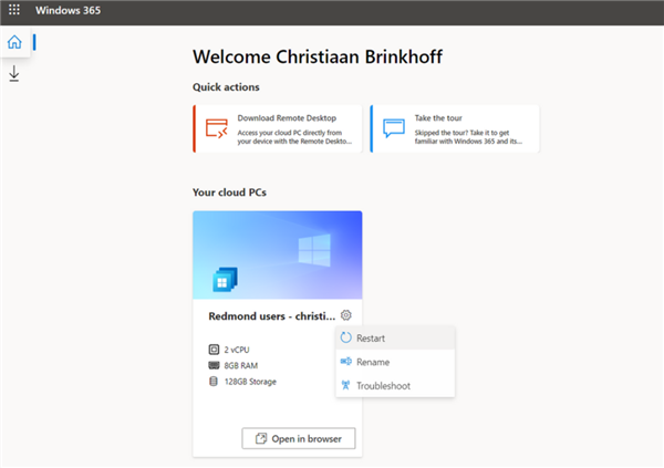 Windows 365�Ƶ������ù��������8�ˡ�512GB ��ʱ��ط���