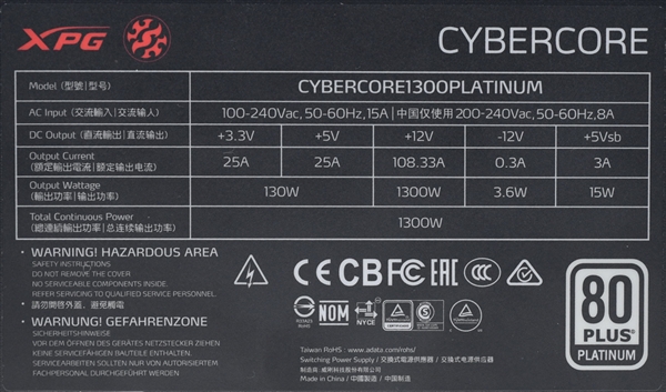 ƳXPG CYBERCOREȫģԴ80PLUS׽֤ ʿѡ10001300W