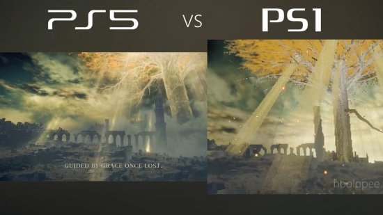 《艾尔登法环》饭制PS1版对比PS5版：变恐怖游戏