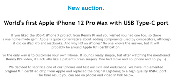 出价已被炒至8500元！首款USB-C口iPhone 12 Pro Max来了