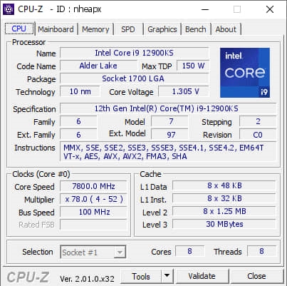 Intel i9-12900KSƵ¼˺ȫ 7.8GHz