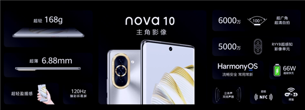 6.88mm系列史上最轻薄！华为nova 10正式发布：2699元起