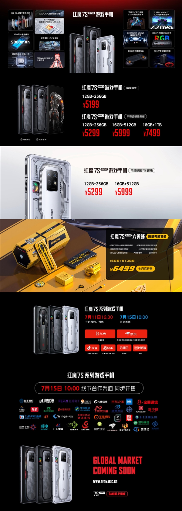 18GB+1TB顶配直奔7499元！红魔7S游戏手机价格公布