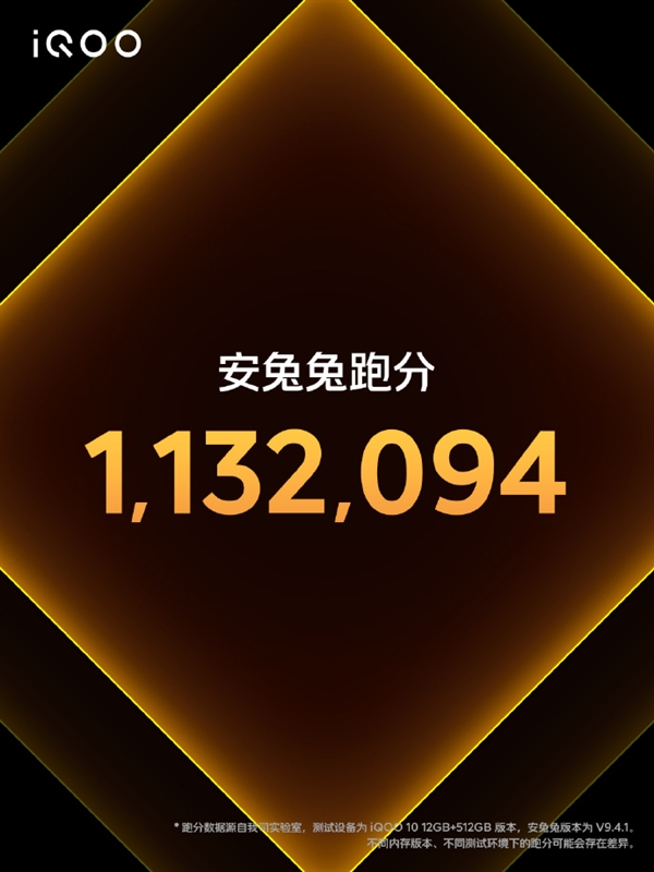 跑分飚到113万分：iQOO 10全系标配骁龙8+