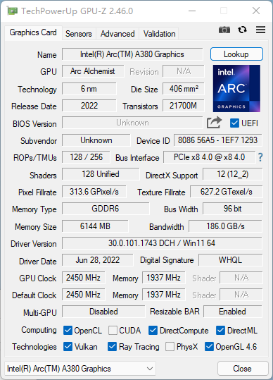 Intel Arc A380显卡深度评测：拿到了入场券 仅此而已