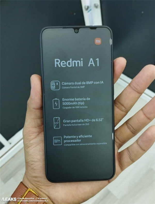 Redmi A1真机照泄露：192g机身塞进5000mAh电池 设计神似小米11