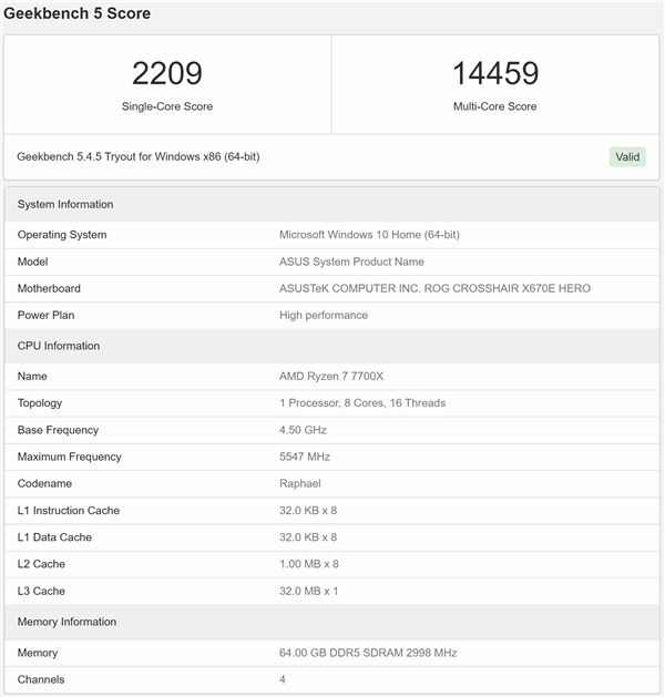 AMD锐龙7 7700X正式版测试偷跑：多核性能超越i9-12900K