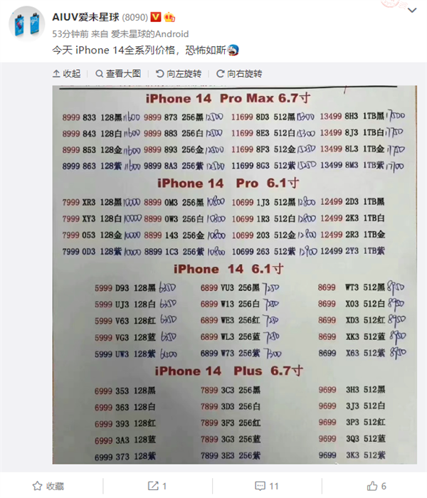 iPhone 14全系渠道价了解下：最高加价4200元 顶一部安卓旗舰