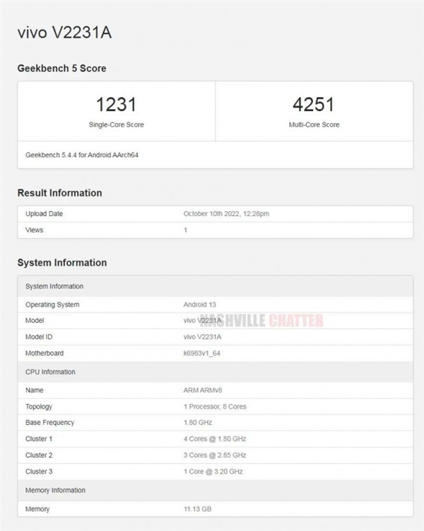 天玑9000+性价王者 iQOO Neo7现身跑分网站：开机就是Android 13