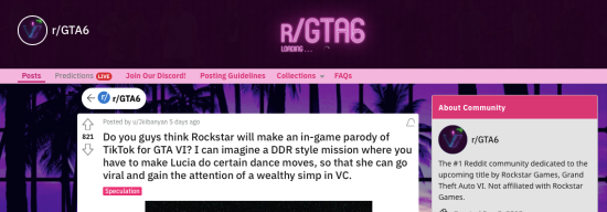 玩家猜测《GTA6》会有“抖音” 引热议：女主跳舞涨粉