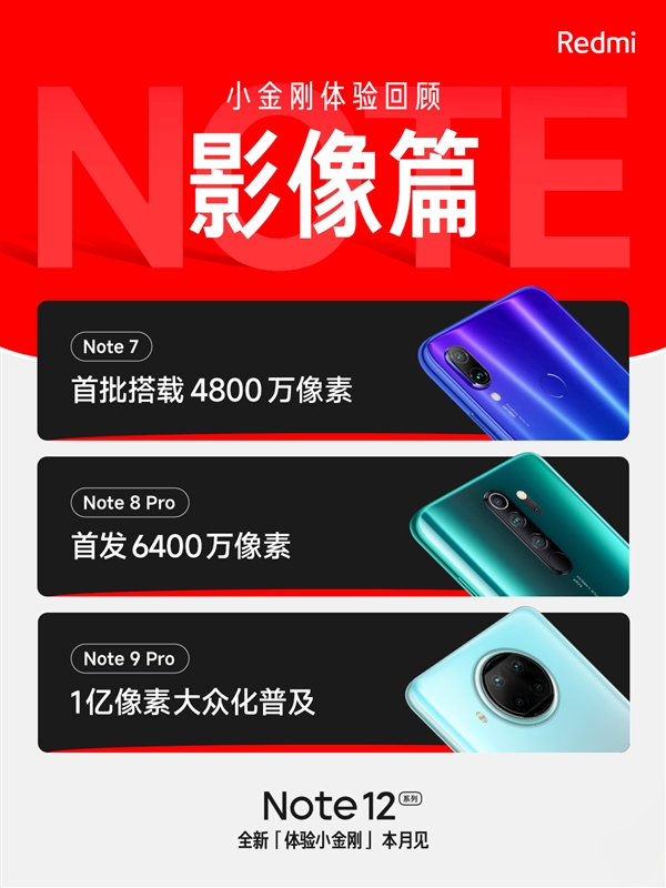 千元机也能拍好照：Redmi Note 12有望搭载2亿像素主摄