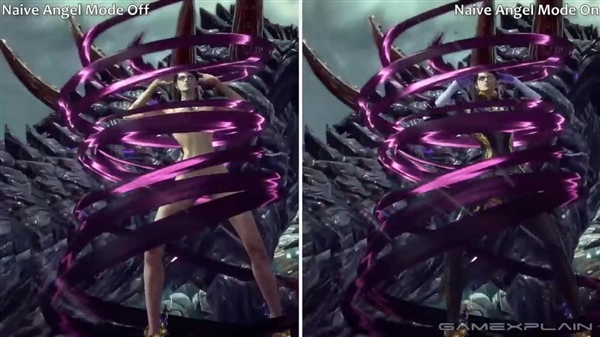 《猎天使魔女3》防走光模式与正常画面对比 衣服变多了