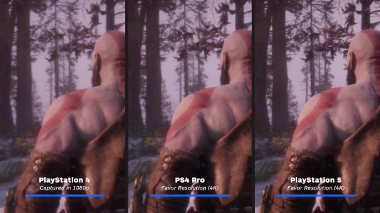 《战神：诸神黄昏》图形对比：PS5 4K画质爆炸强