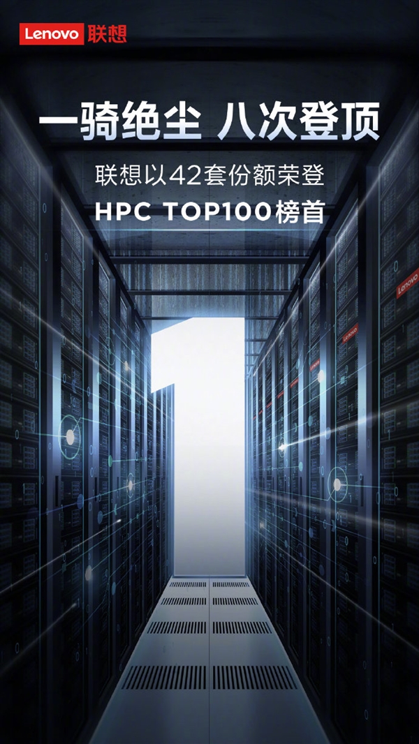 联想第8次登顶中国高性能计算机TOP 100榜单！独占42席