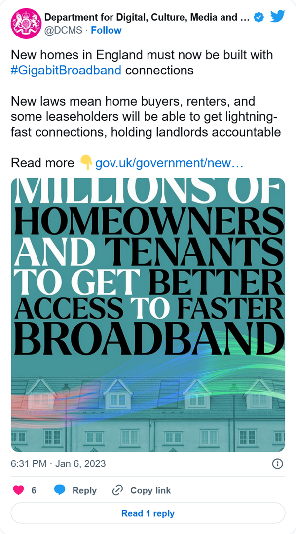 厉害了！英国新规所有住宅必须装千兆宽带 快100%普及