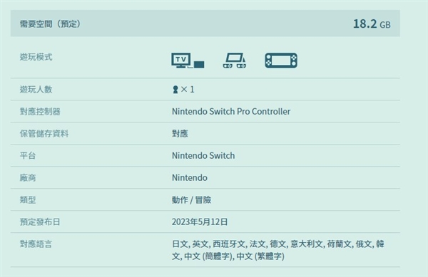 创下Switch第一方游戏之最：《塞尔达传说：王国之泪》容量达18.2GB