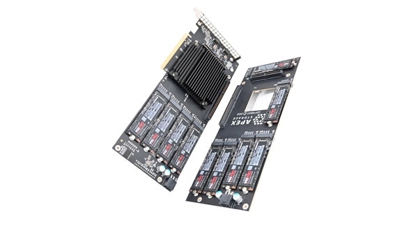 PCIe 4.0扩展卡问世！主板能多插21块M.2 SSD了：168TB容量的“大房子”