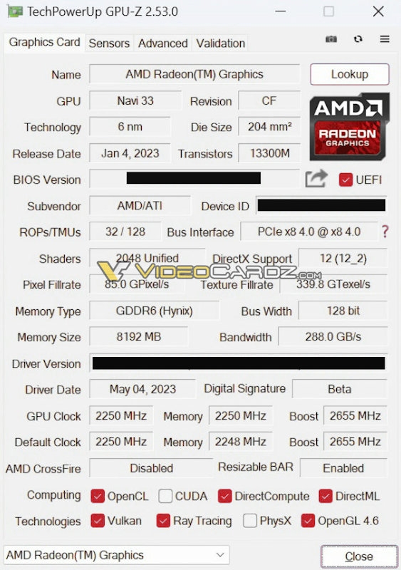 AMD RX 7600规格实锤：这两点和RTX 4060 Ti一模一样