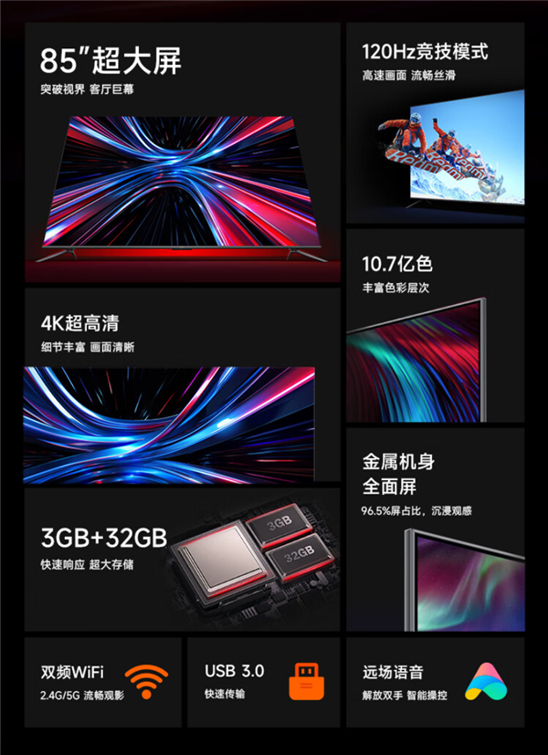 超大屏电视杀疯了！Redmi X 85英寸史低价：仅3879元