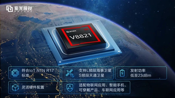 手机直连卫星捅破天！紫光展锐宣布推出首颗卫星通信SoC V8821