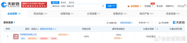 腾讯科技深圳公司新增房地产业务：总经理为马化腾