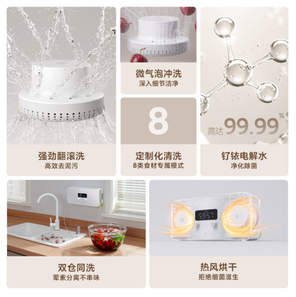 众筹449元！小米推出米家果蔬清洗机：一键清除农残、细菌