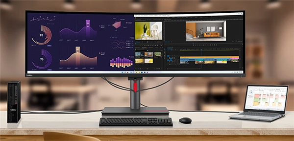 8999元 联想49英寸曲面屏开售：双2K IPS面板、100W反向供电