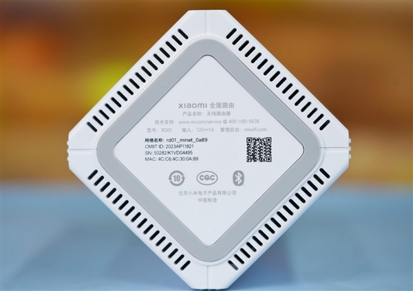 小米全屋路由图赏：1母1子设计 有线无线均千兆