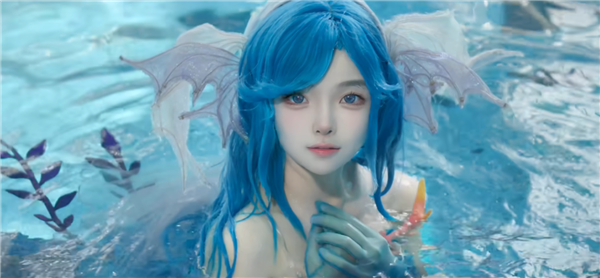 神还原：1米8萝莉博主COS《王者荣耀》美人鱼朵莉亚