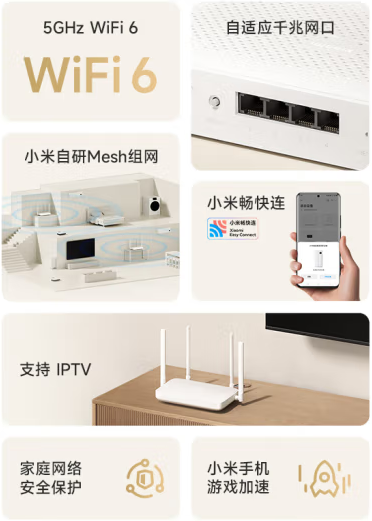 小米最便宜Wi-Fi 6路由器！小米路由器AX1500上架预售