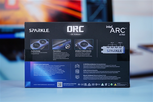 紧凑双风扇！撼与Arc A750 Orc OC显卡图赏