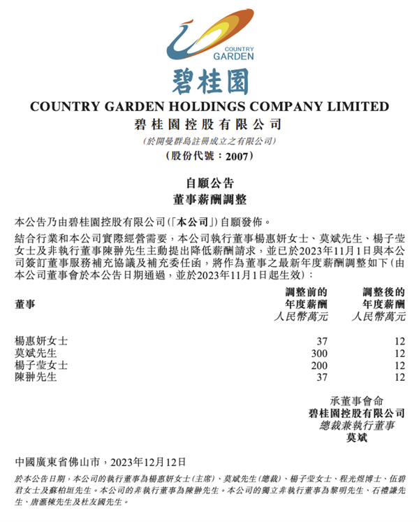 当过十次中国女首富 碧桂园杨惠妍年薪降至12万元