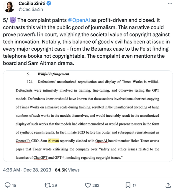 OpenAI微软遇到大麻烦了！网友：见证AI侵权里程碑式的案件