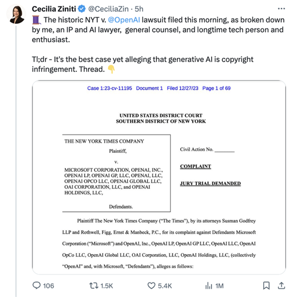 OpenAI微软遇到大麻烦了！网友：见证AI侵权里程碑式的案件