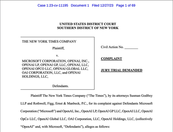 OpenAI微软遇到大麻烦了！网友：见证AI侵权里程碑式的案件