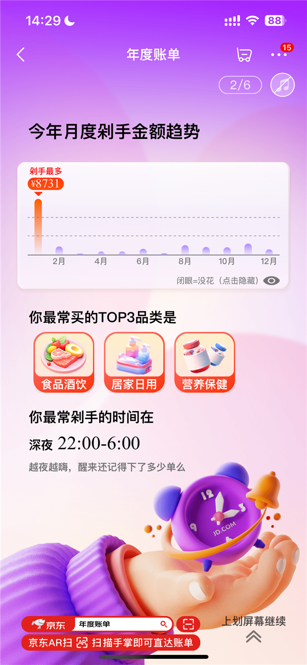 京东2023年度账单来了：看看你花了多少钱、下单几次