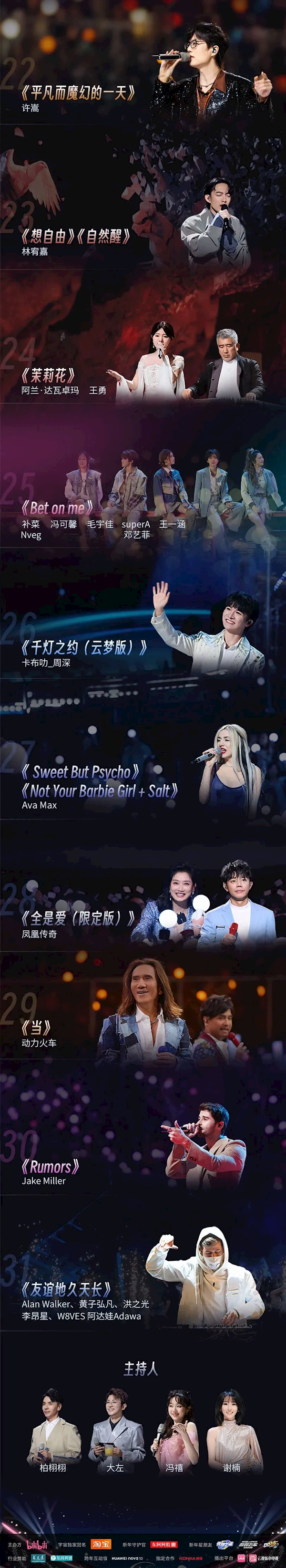 B站2023跨年晚会今晚8点举办 节目单公布：陶喆、凤凰传奇等演唱