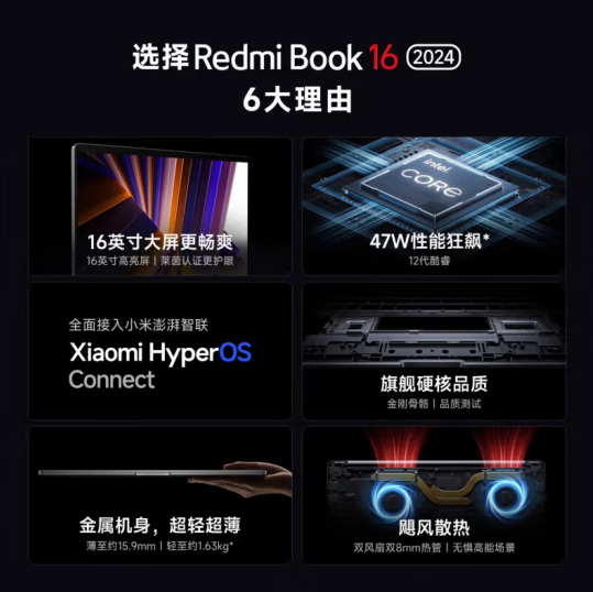 3399元起 Redmi Book 16 12代酷睿版开售：i5-12450H、47W性能释放